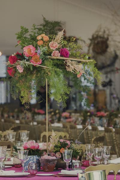 banquete boda judía decoración floral
