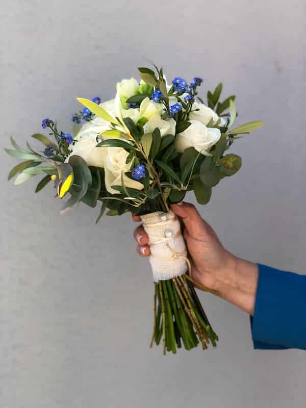 ramo de novia con tonos azules